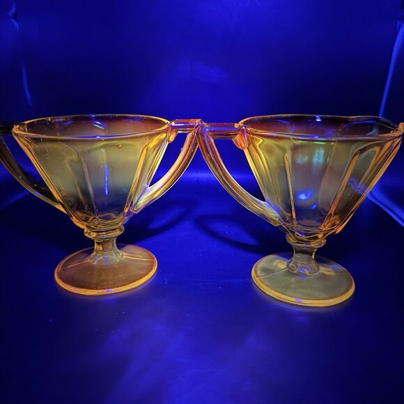 Westmoreland Amber creamer and sugar dish - Picture 1 of 9